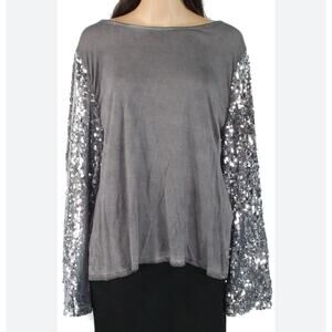 I-n-c Womens Sequined Sleeve Pullover Blouse XXL